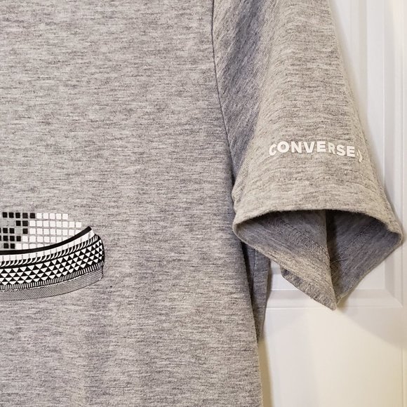 YOUTH Light Heather Grey Converse Sneaker Graphic T-Shirt-Size: Large or 12-13yr - Picture 6 of 8